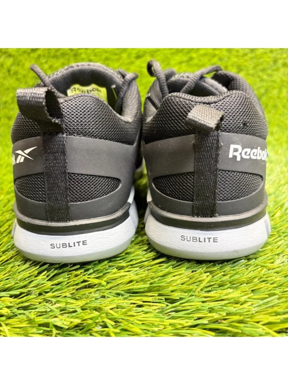 Reebok Sublite Cushion Womens Size 9 Mens 7 Black White Alloy Toe Work Shoes